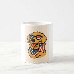 Pawsitively Patriotic Golden Retriever Coffee Mug