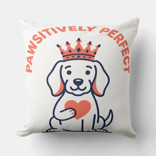 Pawsitively Perfect Royal Dog Nursery Decor Cushion (Front)