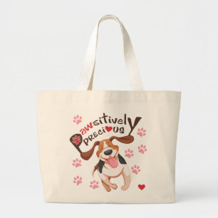 Pawsitively Precious Running Beagle Dog Tote Bag