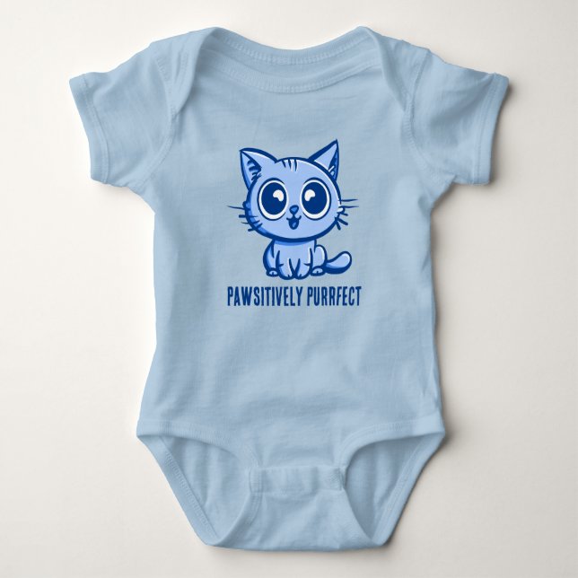 Pawsitively Purrfect, Beautiful Manga Kitten Baby Bodysuit (Front)