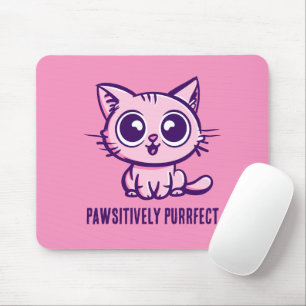 Pawsitively Purrfect, Beautiful Manga Kitten Mouse Pad