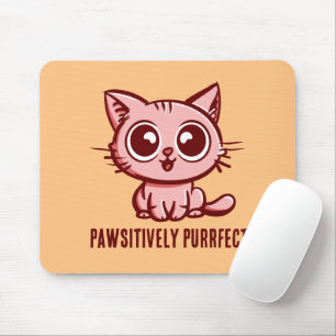 Pawsitively Purrfect, Beautiful Manga Kitten Mouse Pad