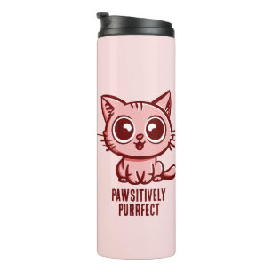 Pawsitively Purrfect, Beautiful Manga Kitten Thermal Tumbler