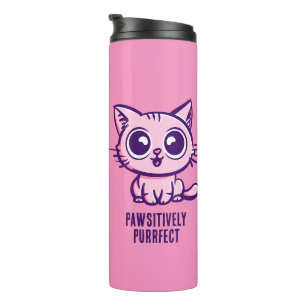 Pawsitively Purrfect, Beautiful Manga Kitten Thermal Tumbler