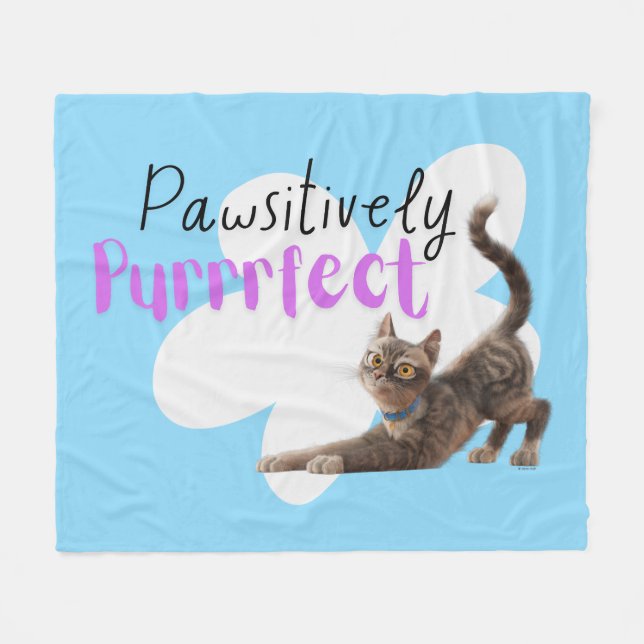 Pawsitively Purrrfect Fleece Blanket (Front (Horizontal))