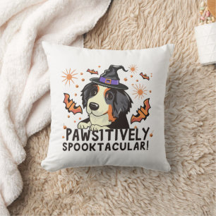Pawsitively Spooktacular! - Halloween Bernese Dog Cushion