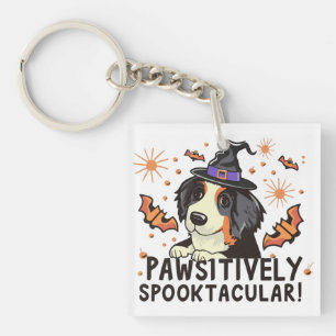 Pawsitively Spooktacular! - Halloween Bernese Dog Key Ring