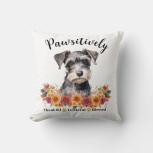 Pawsitively Thankful Grateful Blessed Cute Dog Cushion