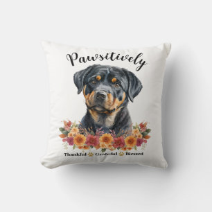 Pawsitively Thankful Grateful Blessed Cute Dog Cushion