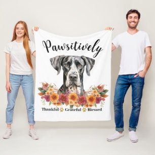 Pawsitively Thankful Grateful Blessed Cute Dog Fleece Blanket