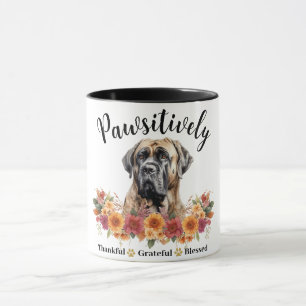 Pawsitively Thankful Grateful Blessed Cute Dog Mug