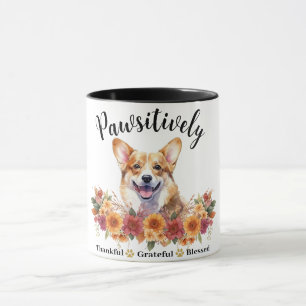 Pawsitively Thankful Grateful Blessed Cute Dog Mug