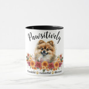 Pawsitively Thankful Grateful Blessed Cute Dog Mug