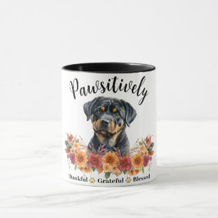 Pawsitively Thankful Grateful Blessed Cute Dog Mug