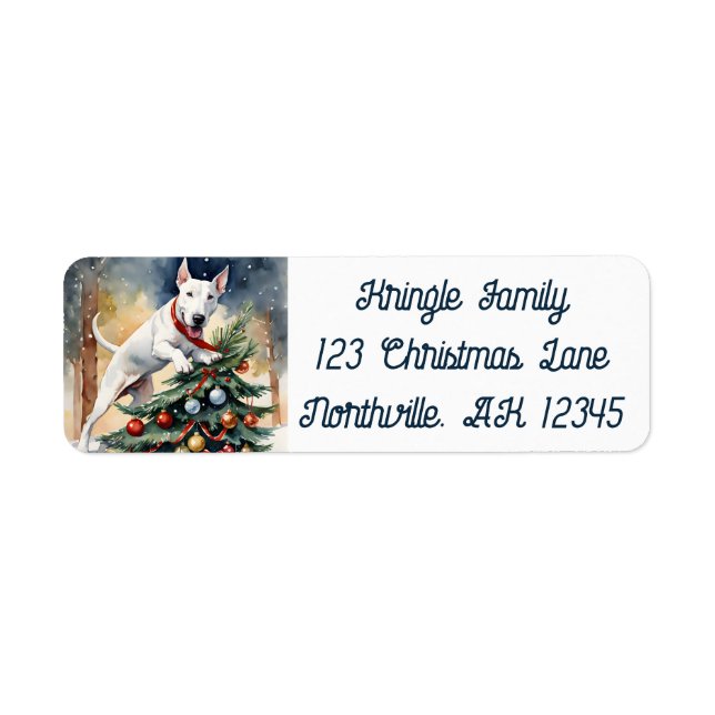 Pawsitively Wonderful Bull Terrier Return Address Label (Front)