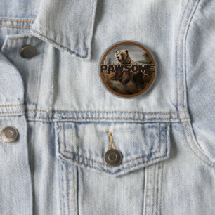 Pawsome 6 Cm Round Badge