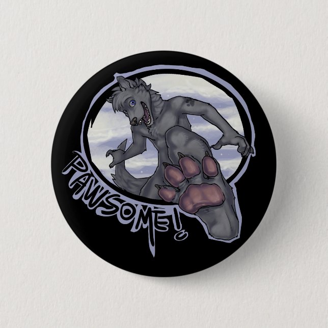 pawsome 6 cm round badge (Front)