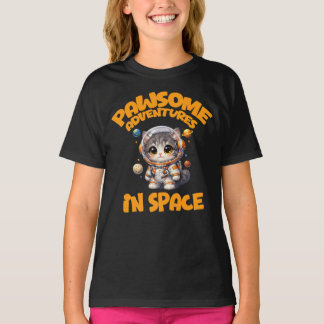 Pawsome Adventures In Space Kids T-Shirt