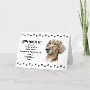 Pawsome Best Dachshund Dog Dad Father's Day Holiday Card