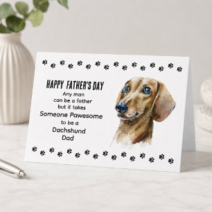 Pawsome Best Dachshund Dog Dad Father's Day Holiday Card