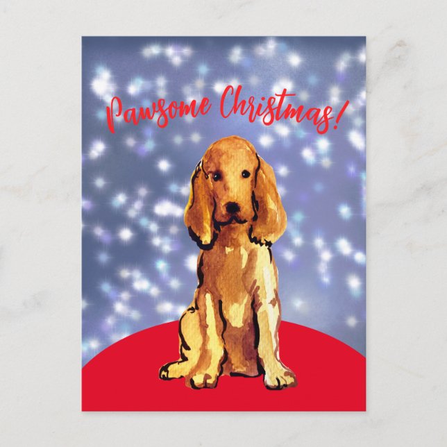 Pawsome christmas with a cocker spaniel! Postcard (Front)