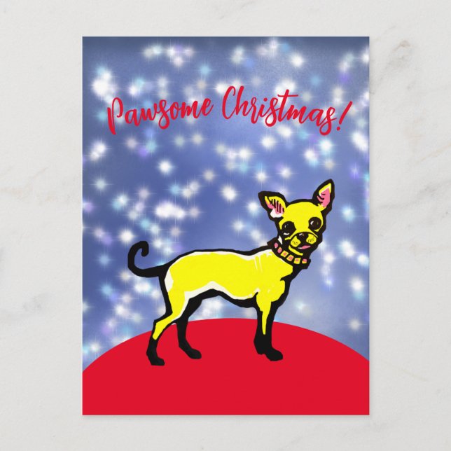 Pawsome christmas with chihuahuas! Postcard (Front)