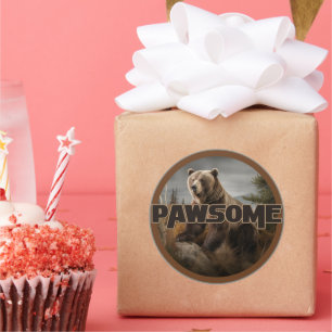 Pawsome Classic Round Sticker