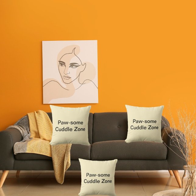 Pawsome Cuddle Zone Cute Cat Personalised Cream Cushion (Creator Uploaded)