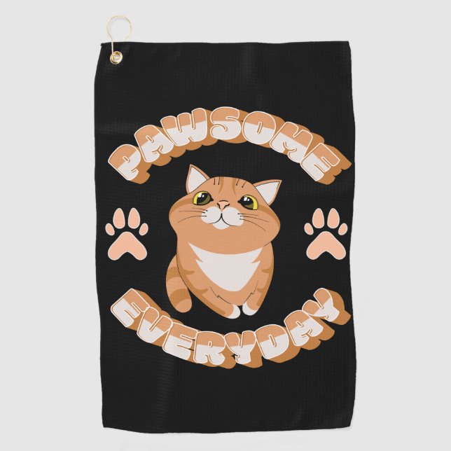Pawsome everyday golf towel (Front)