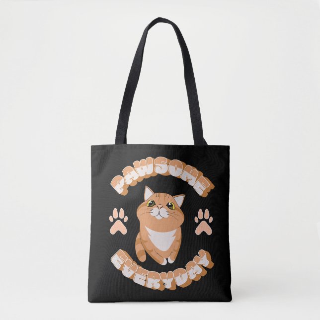 Pawsome everyday tote bag (Front)