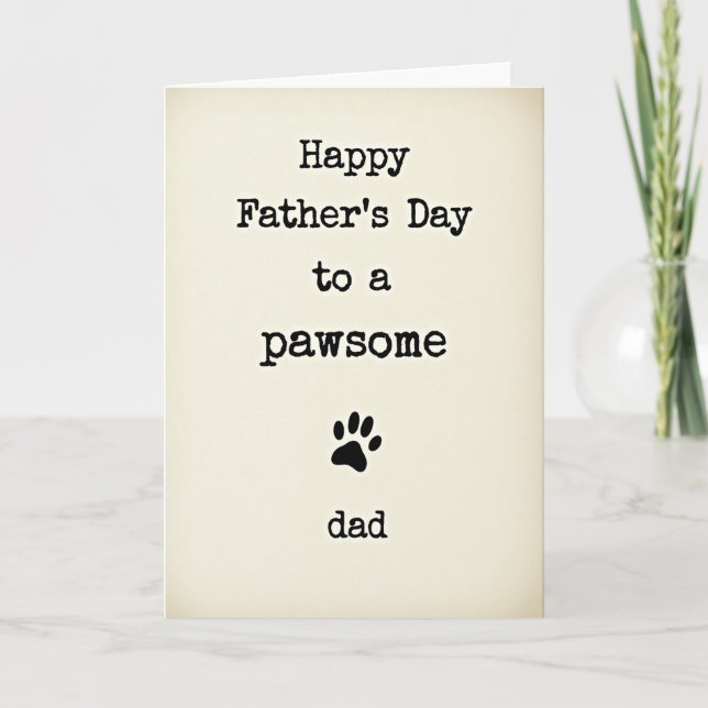Pawsome Fathers Day Scripted Card (Front)