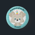 Pawsome Friends Forever Unicorn Puppy Birthday 3 Cm Round Badge<br><div class="desc">Unicorn Puppy Birthday Button - Come here, sit and stay! You've just found the “ulti-mutt” dog lover party button. Full of personality, this design features a playful and magical unicorn puppy who's ready to party! Just like the button says, you're going to be "pawesome friends forever" with this little unicorn...</div>