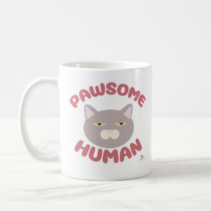 Pawsome Human Cool Cat Cartoon Style Coffee Mug