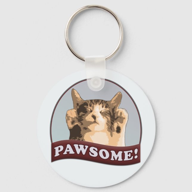 Pawsome! Key Ring (Front)