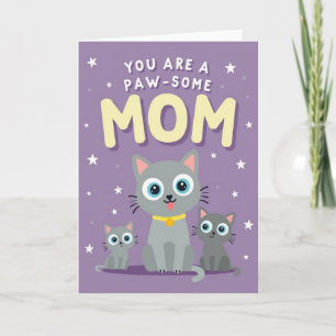 Pawsome Moms Feline Art Card