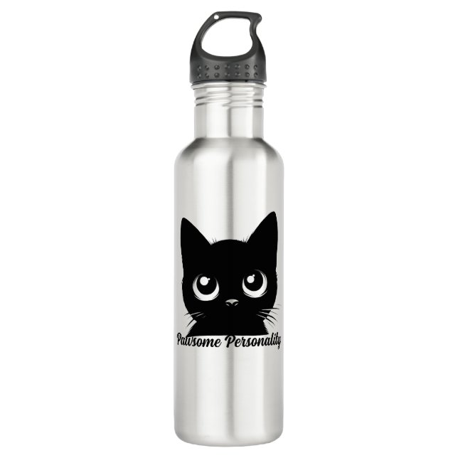 Pawsome Personality Cat Design 710 Ml Water Bottle (Front)