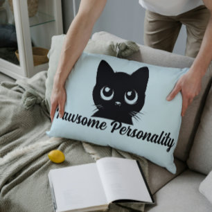 Pawsome Personality Cat Design Lumbar Cushion