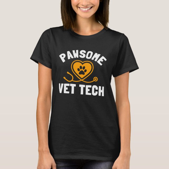 Pawsome Vet Tech Costume Animal T-Shirt (Front)