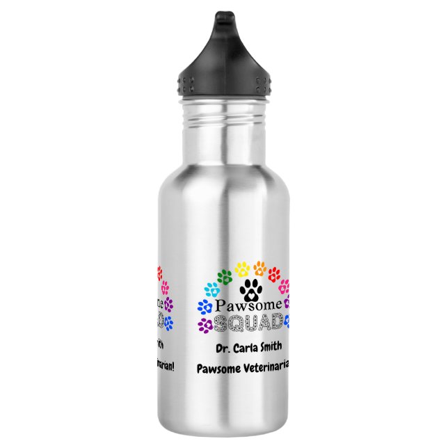Pawsome Veterinarian Custom Name -   710 Ml Water Bottle (Right)