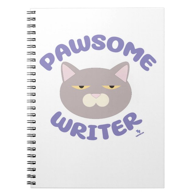  Pawsome Writer Fun Kitty Cartoon Notebook (Front)