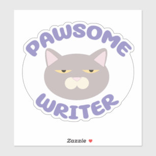 Pawsome Writer Fun Kitty Character Design