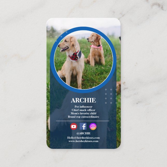 Pawsomely Professional: Dog Photo Social Media  Business Card (Front)