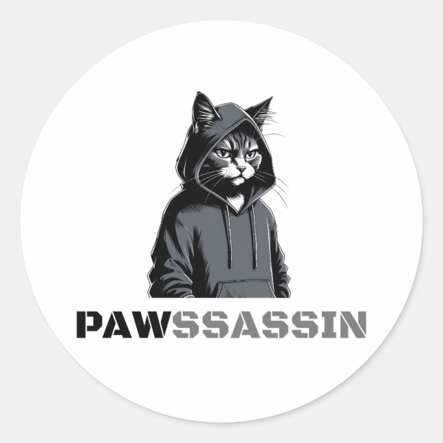 Pawssassin Cat Sticker (Front)