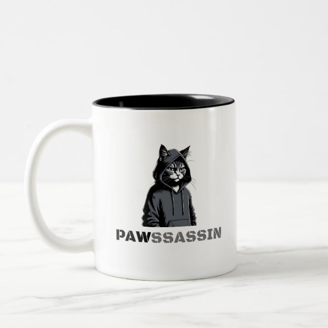 PAWSSASSIN - Hood Cat Coffee Mug (Left)