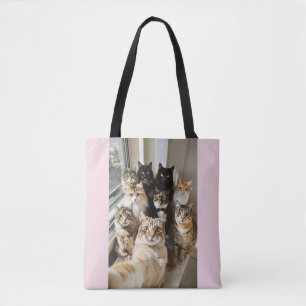 Pawtrait Mode: The Feline Selfie Craze Tote Bag