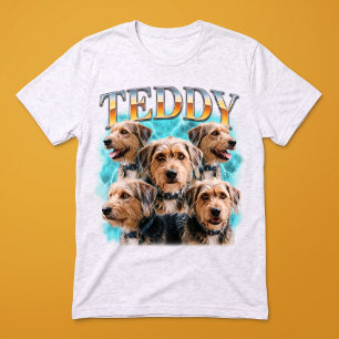 Pawtro Vintage Pet Photo Collage Lightning Tri-Blend Shirt