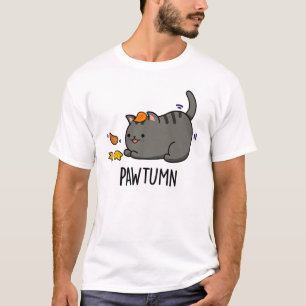 Pawtumn cute Autumn Kitty Cat Pun  T-Shirt