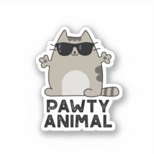 Pawty Animal Funny Party Cat Pun 
