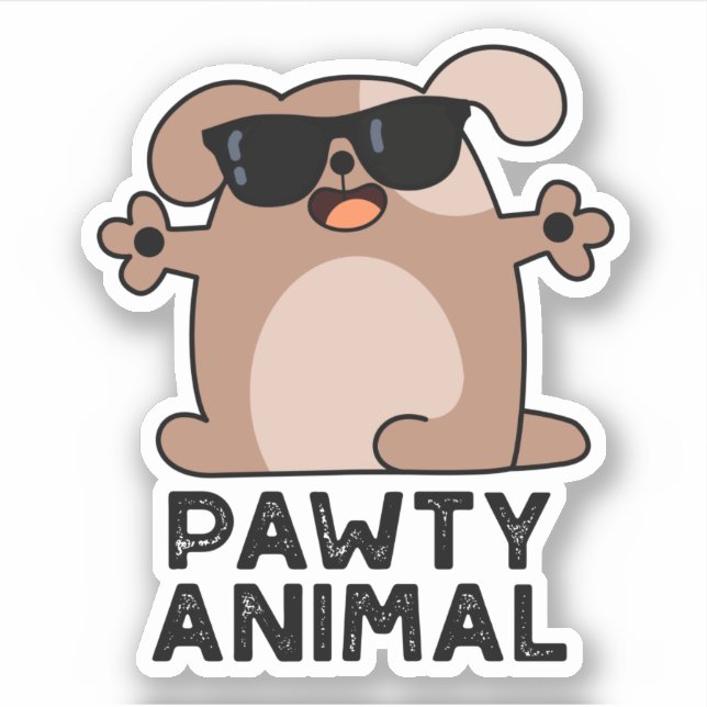 Pawty Animal Funny Party Dog Pun  (Front)