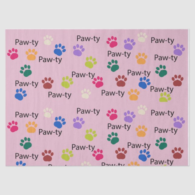 Pawty dog birthday pawty giftware tissue paper (Front)